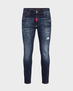 Granatowe jeansy z naszywką Slim Fit - Image #0