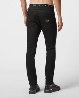 Czarne jeansy z naszywką Slim Fit - Image #3