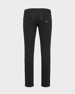 Czarne jeansy z naszywką Slim Fit - Image #4