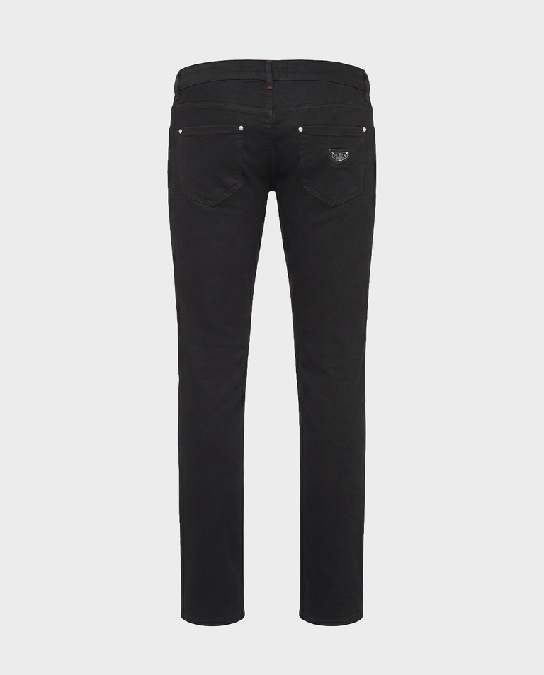 Czarne jeansy z naszywką Slim Fit - Image #4