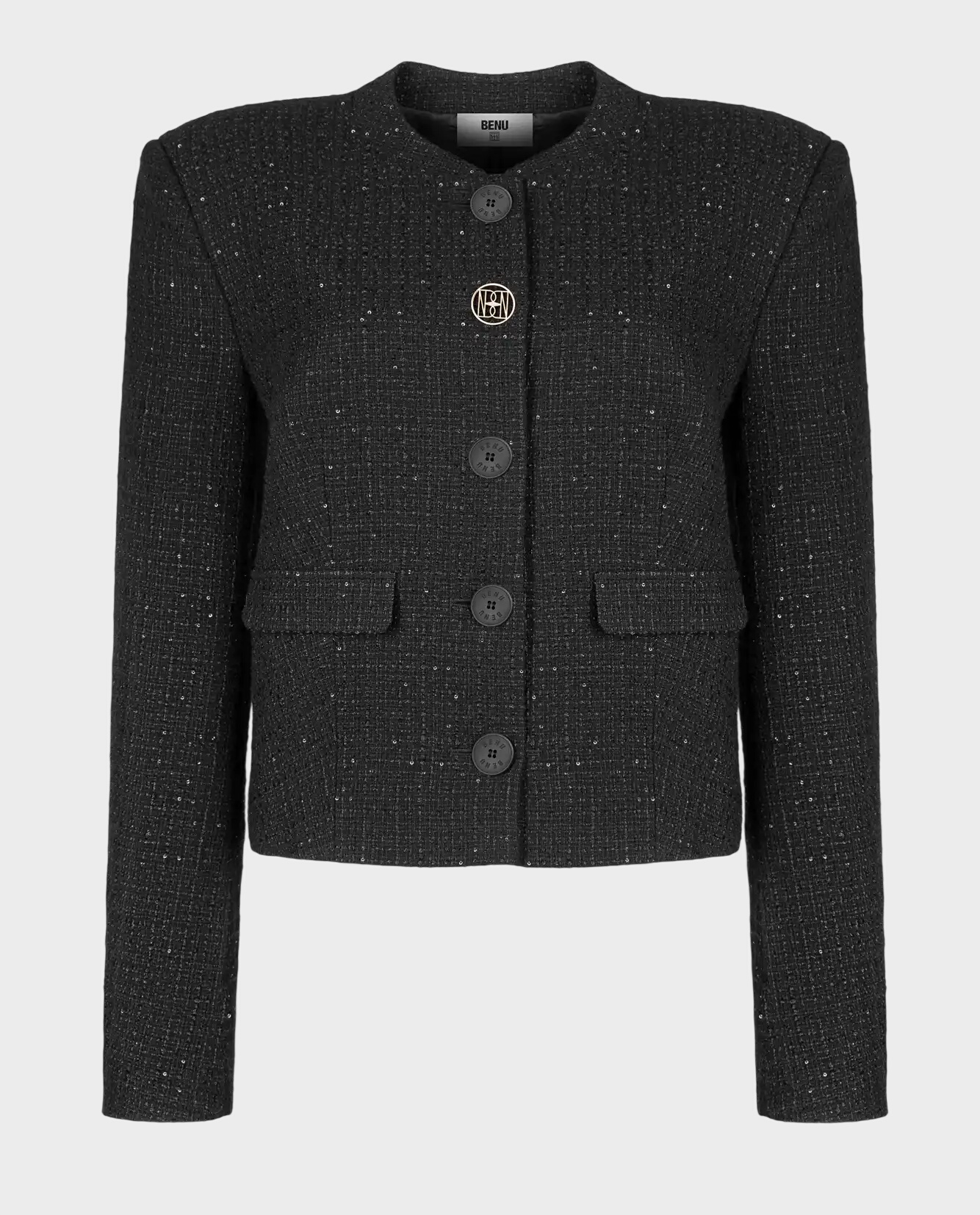 Czarna marynarka z tkaniny boucle - Image #0