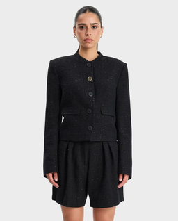 Czarna marynarka z tkaniny boucle - Image #1