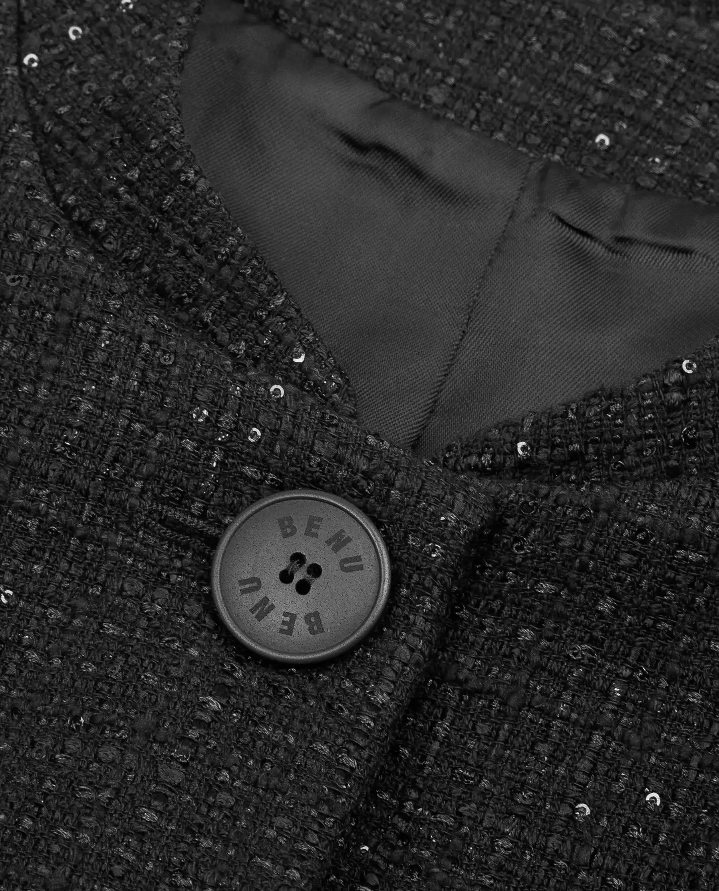 Czarna marynarka z tkaniny boucle - Image #4