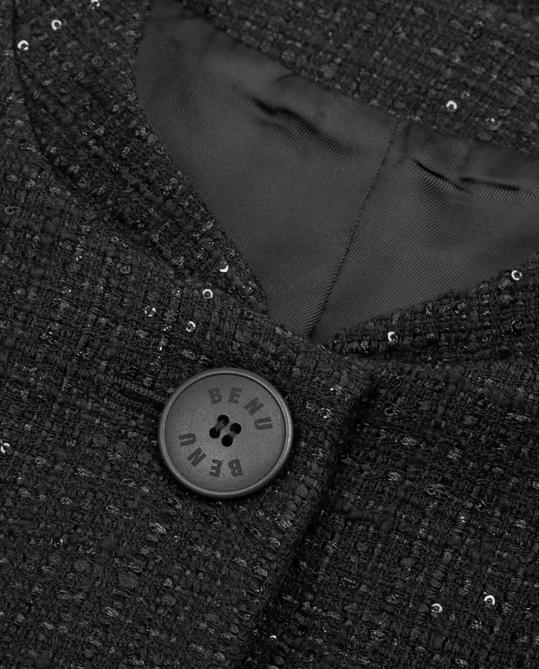 Czarna marynarka z tkaniny boucle - Image #4