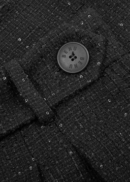 Czarne spodenki z tkaniny boucle - Image #5