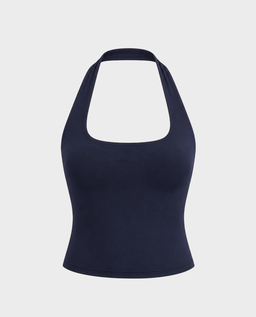 Granatowy top Halter Long No. 5 - Image #0