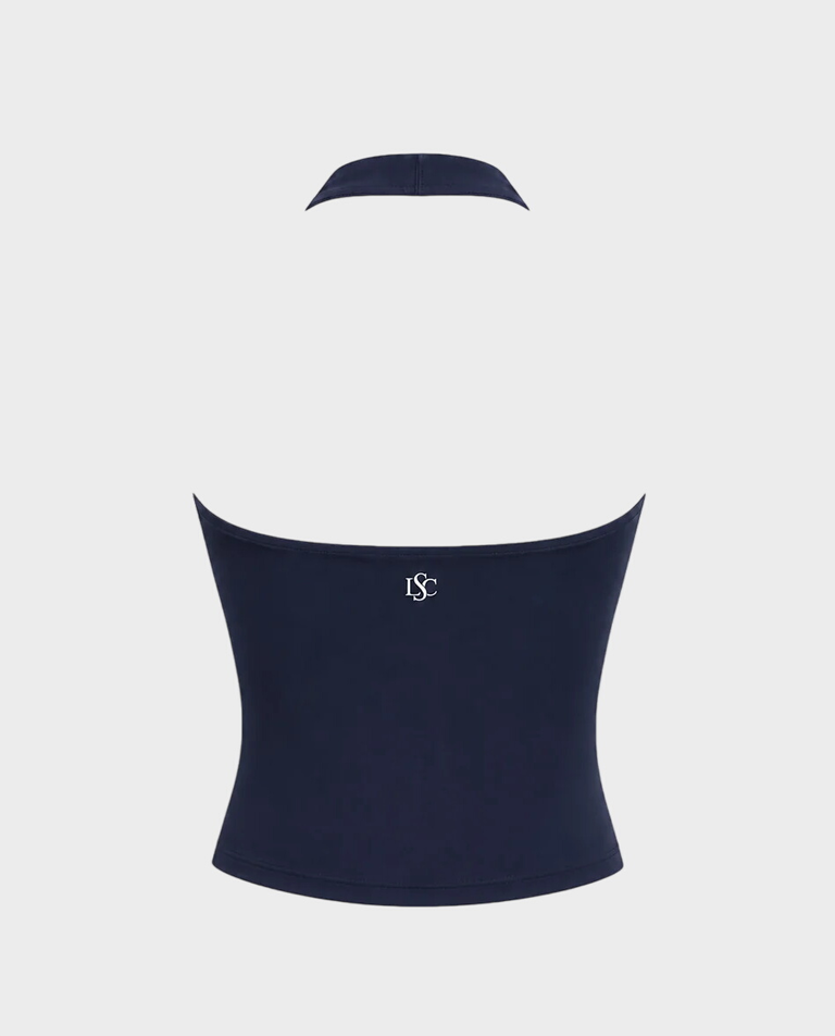Granatowy top Halter Long No. 5