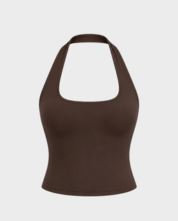 Brązowy top Halter Long No. 5 - Image #0