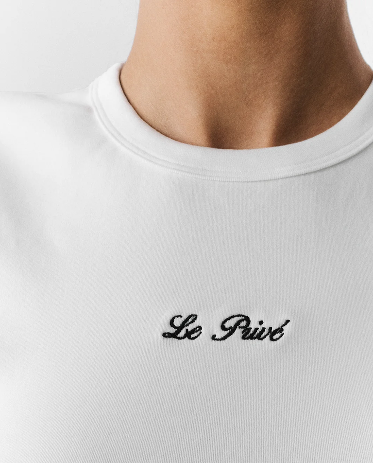 Biały T-shirt z logo Le Prive Baby - Image #2