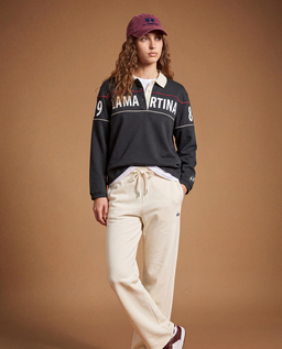 Granatowa bluza polo z logo - Image #3