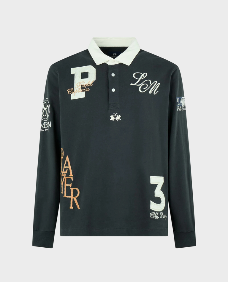 Granatowy longsleeve z naszywkami - Image #0