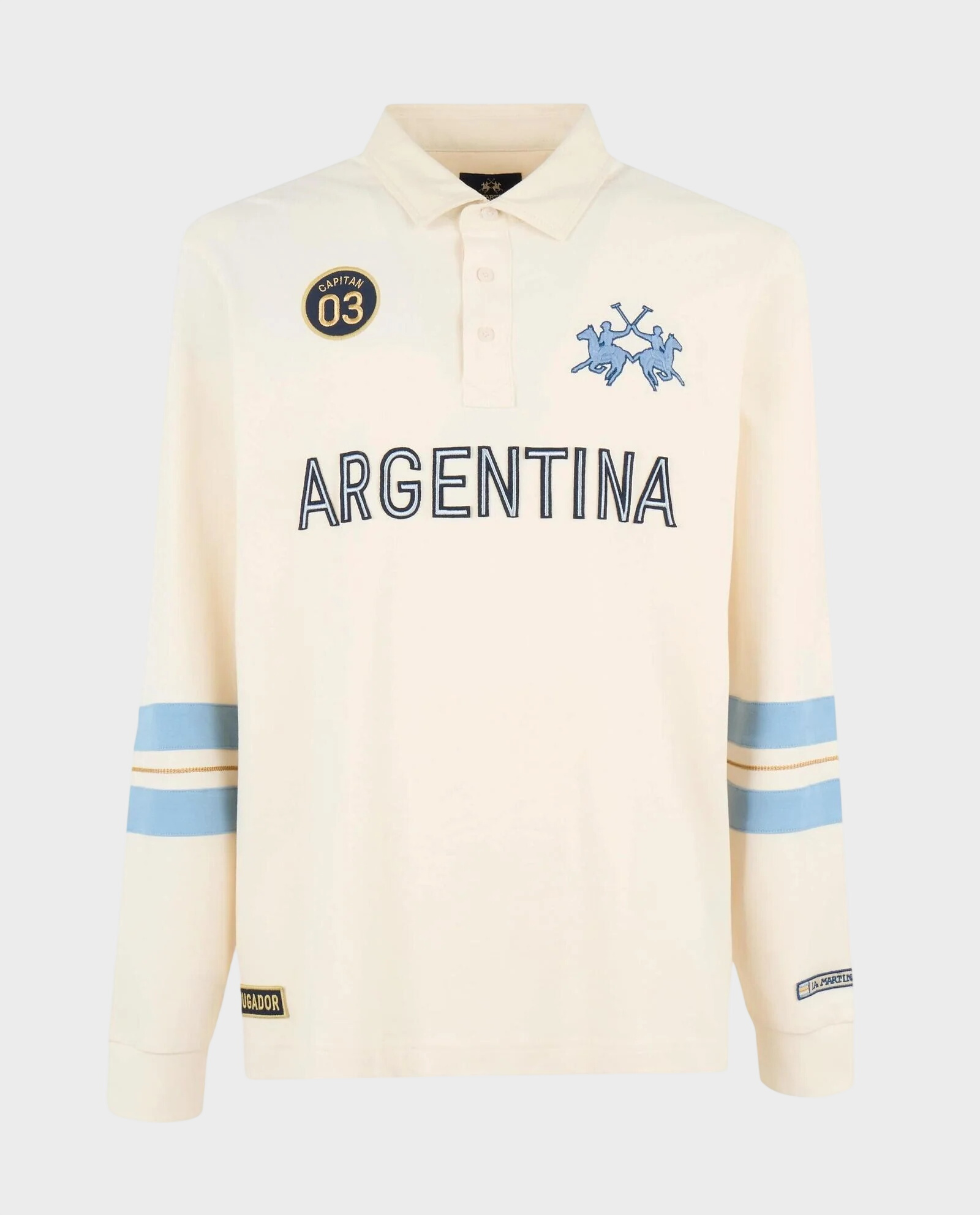 Kremowy bawełniany longsleeve z haftowaniem - Image #0