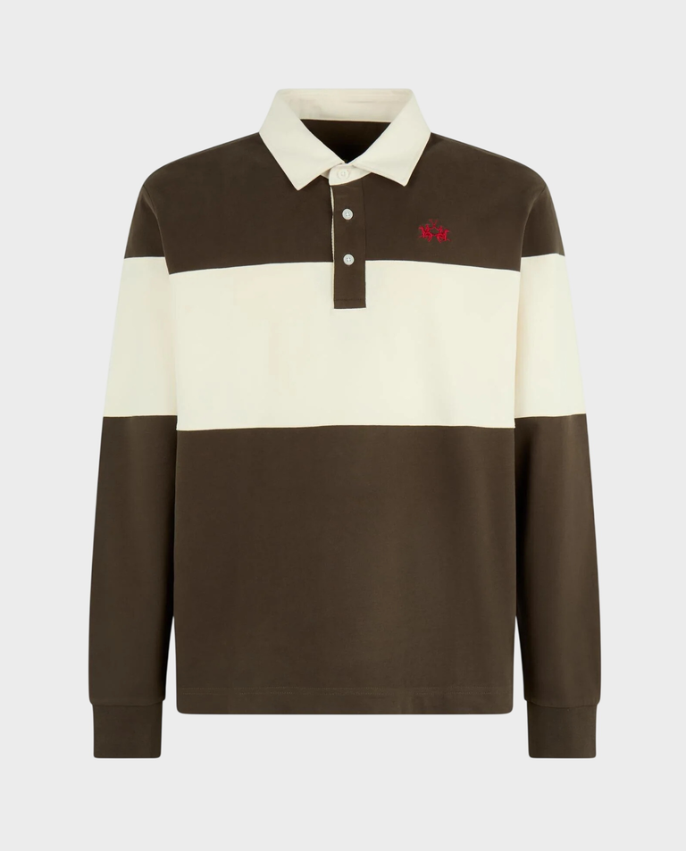 Brązowy longsleeve w paski - Image #0