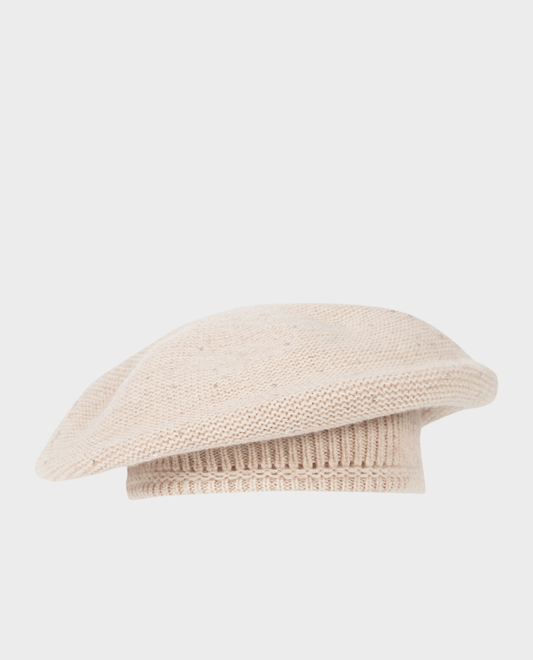 Kremowy beret z kaszmiru