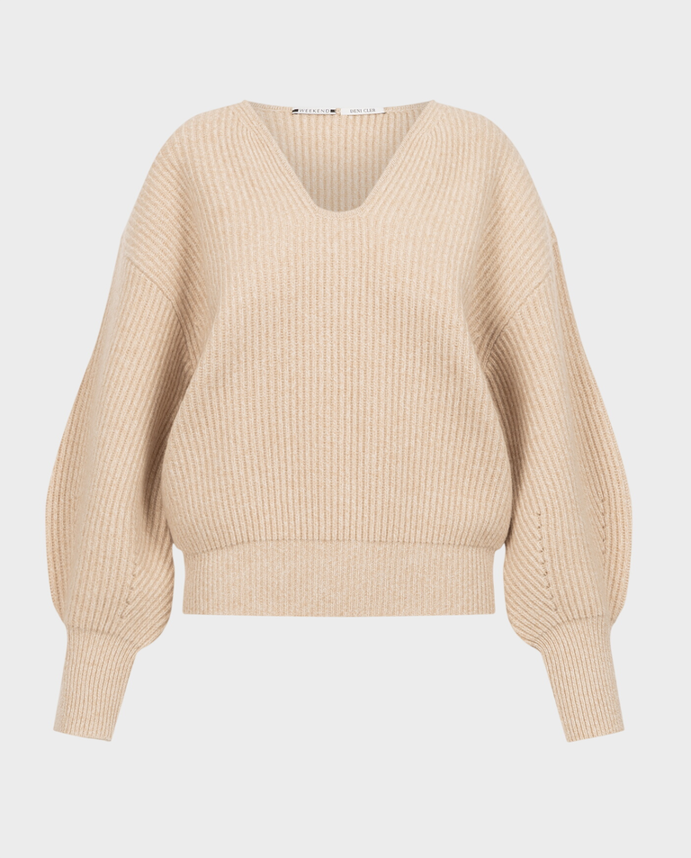 Beżowy sweter z wełny