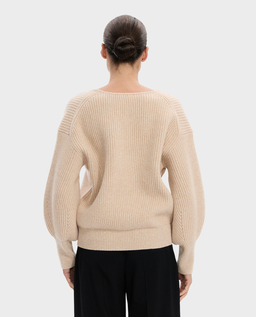 Beżowy sweter z wełny - Image #2