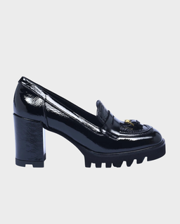 Czarne lakierowane buty na platformie - Image #0