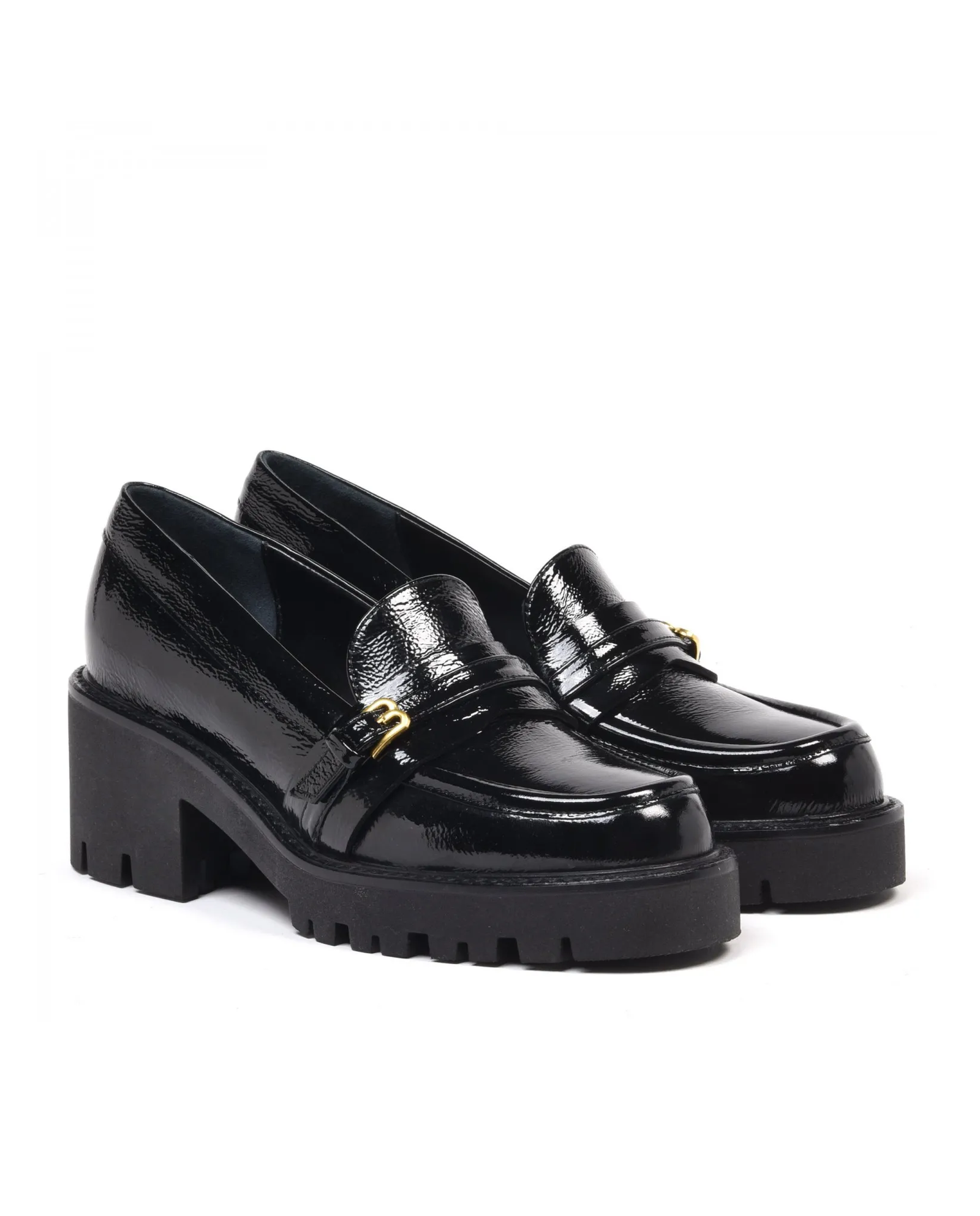 Lakierowane loafersy na wysokiej podeszwie - Image #1