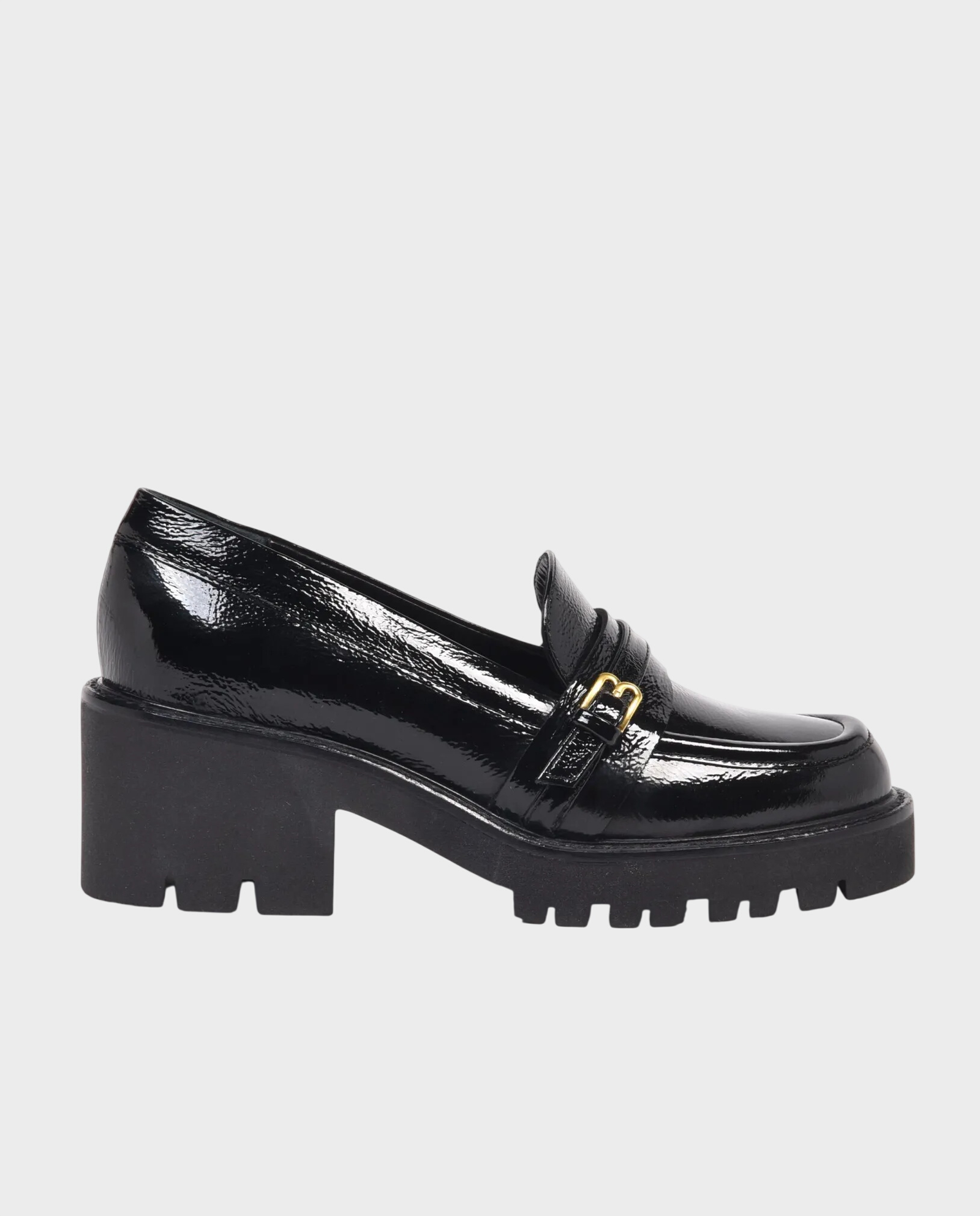 Lakierowane loafersy na wysokiej podeszwie - Image #0