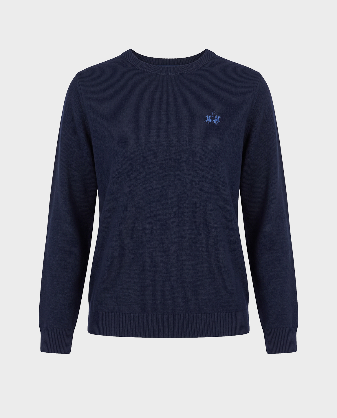 Granatowy sweter z haftowanym logo - Image #0