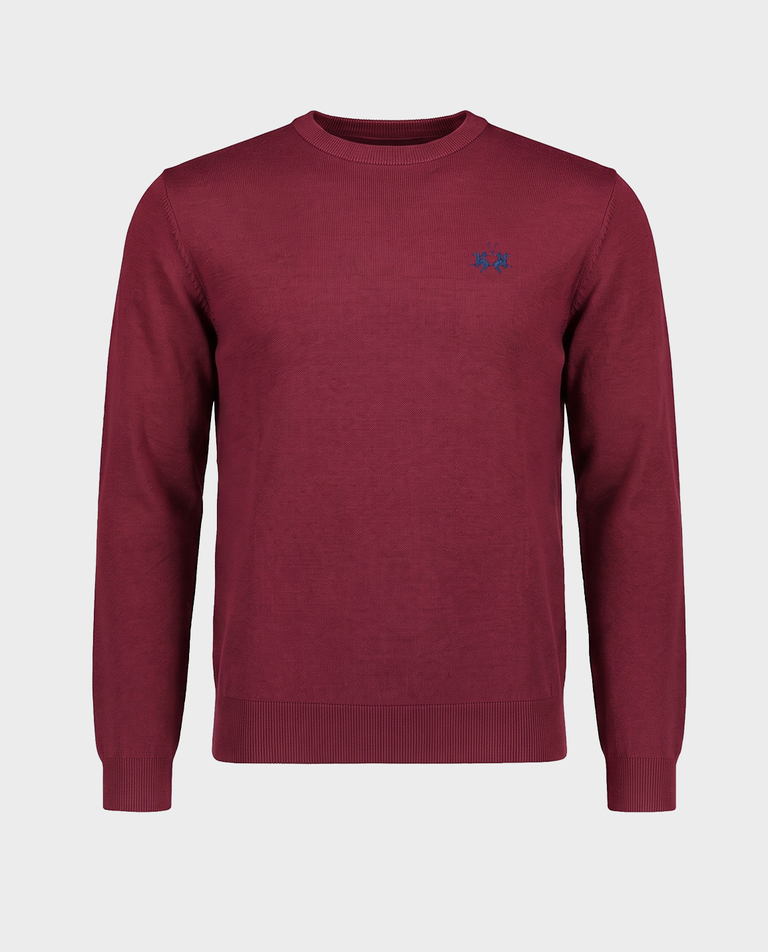 Bordowy sweter z haftowanym logo