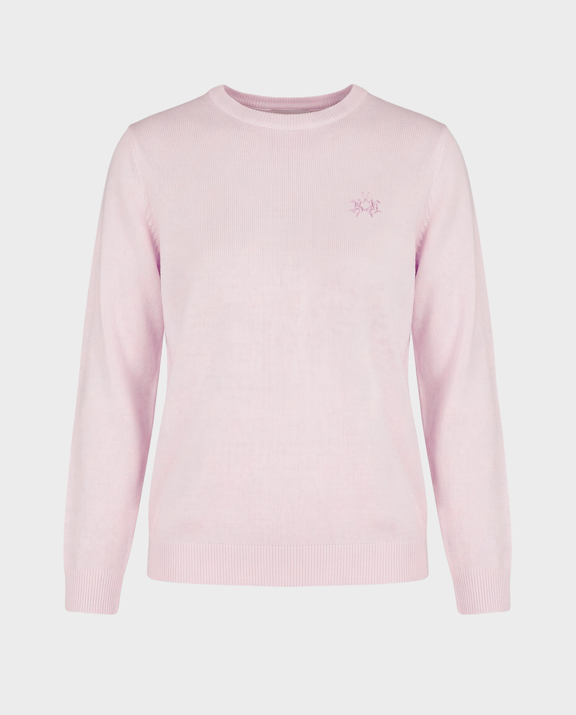 Różowy sweter z haftowanym logo - Image #0
