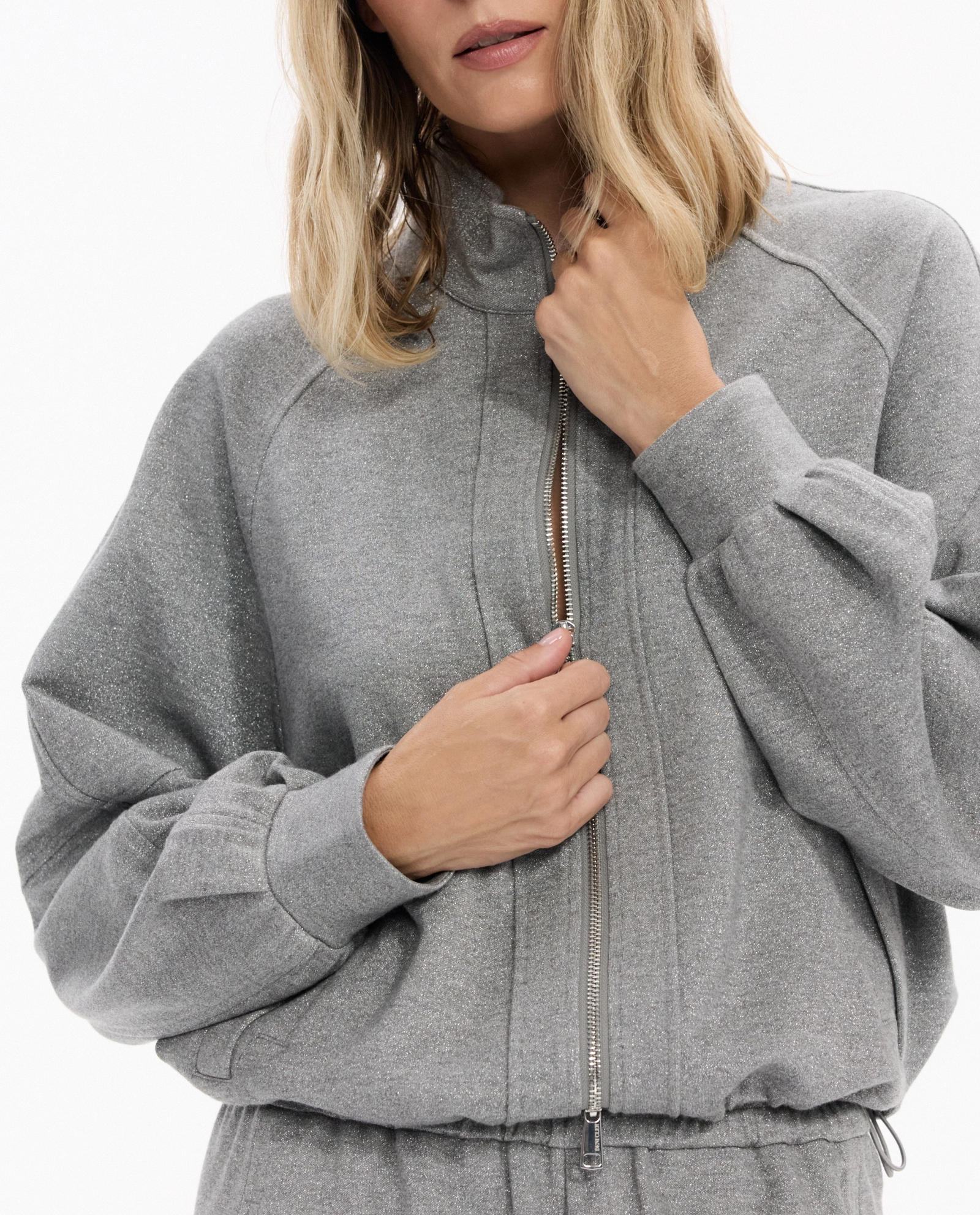 Szara bluza z dzianiny jerseyowej - Image #5