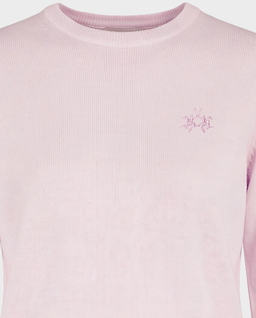 Różowy sweter z haftowanym logo - Image #1