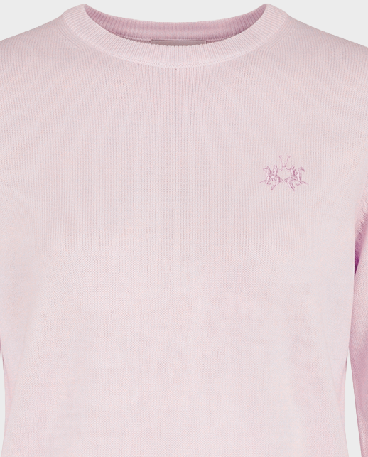 Różowy sweter z haftowanym logo - Image #1