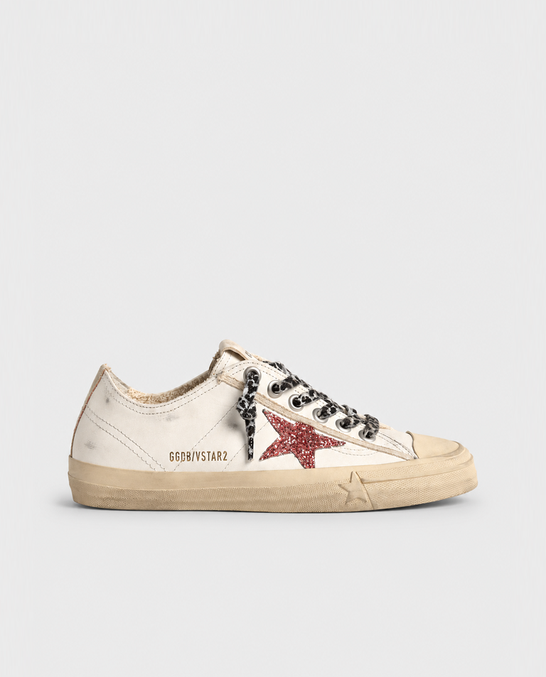 Białe sneakersy V-Star 2 z brokatową gwiazdą