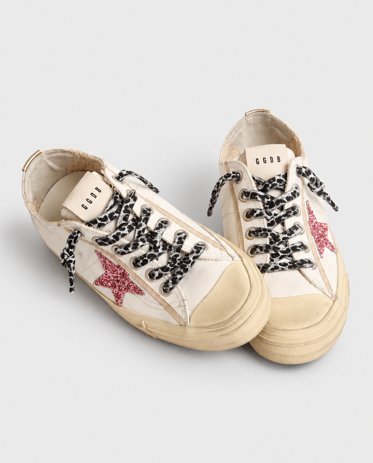 Białe sneakersy V-Star 2 z brokatową gwiazdą - Image #2