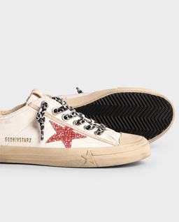 Białe sneakersy V-Star 2 z brokatową gwiazdą - Image #4