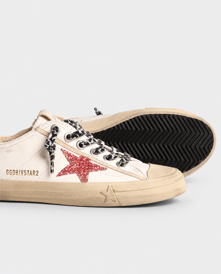 Białe sneakersy V-Star 2 z brokatową gwiazdą - Image #4
