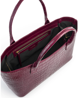 Bordowa torebka z tłoczonej skóry Tote Medium Croco - Image #1