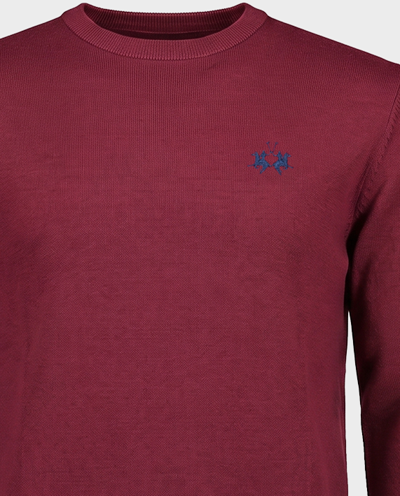 Bordowy sweter z haftowanym logo