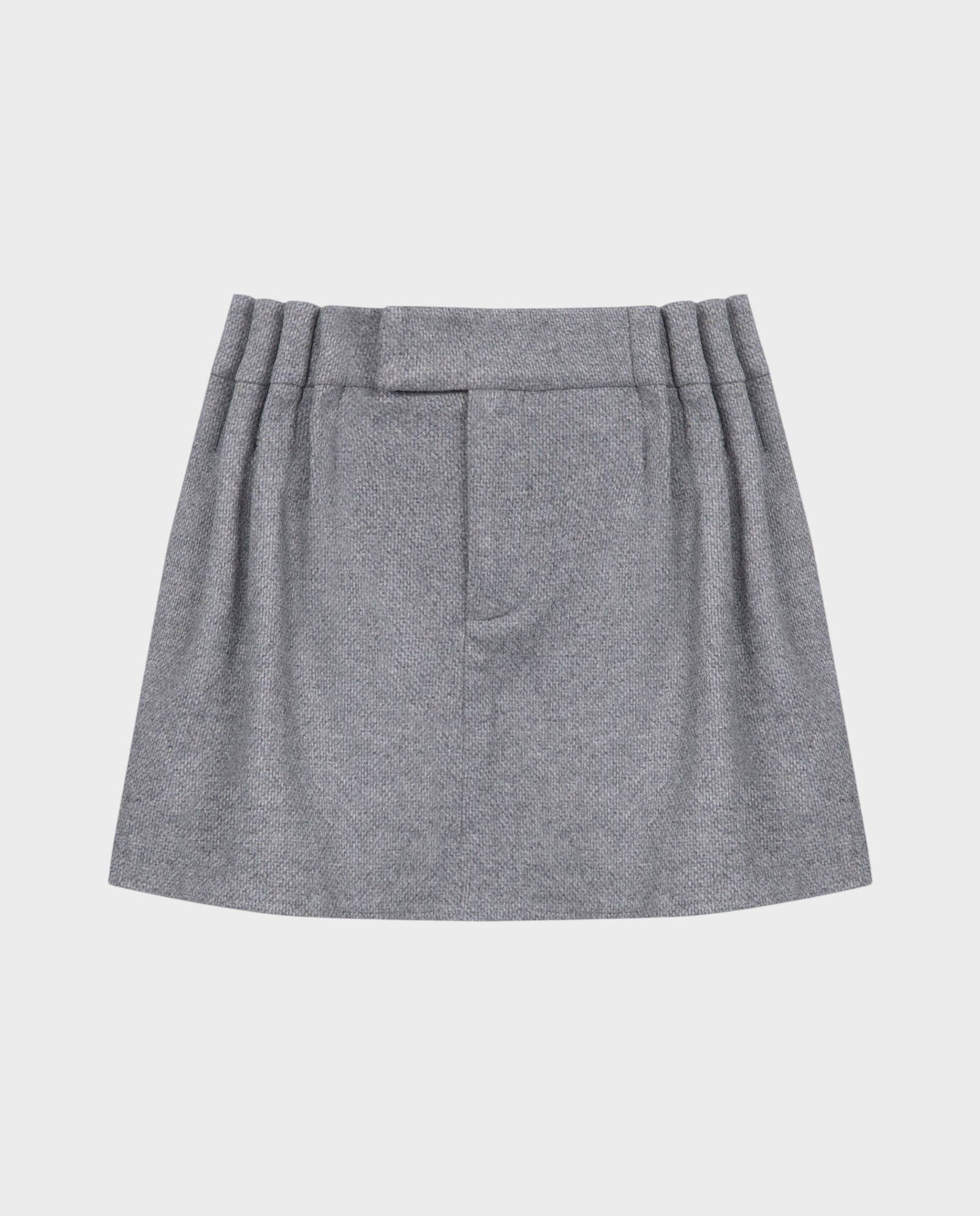 Szara mini spódniczka z zakładkami Vera - Image #0