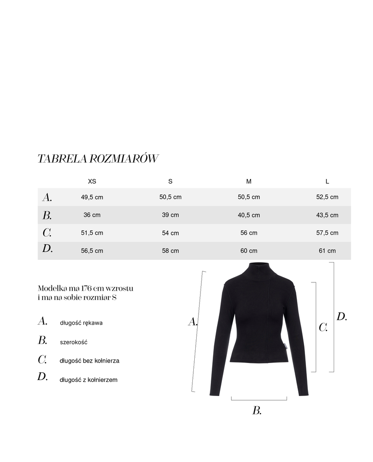 Czarna wiskozowa bluzka z golfem Luna - Image #4