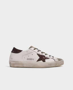 Białe sneakersy Super Star z brokatową gwiazdą - Image #0