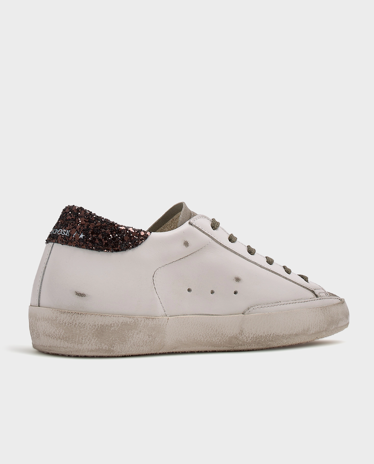 Białe sneakersy Super Star z brokatową gwiazdą - Image #2
