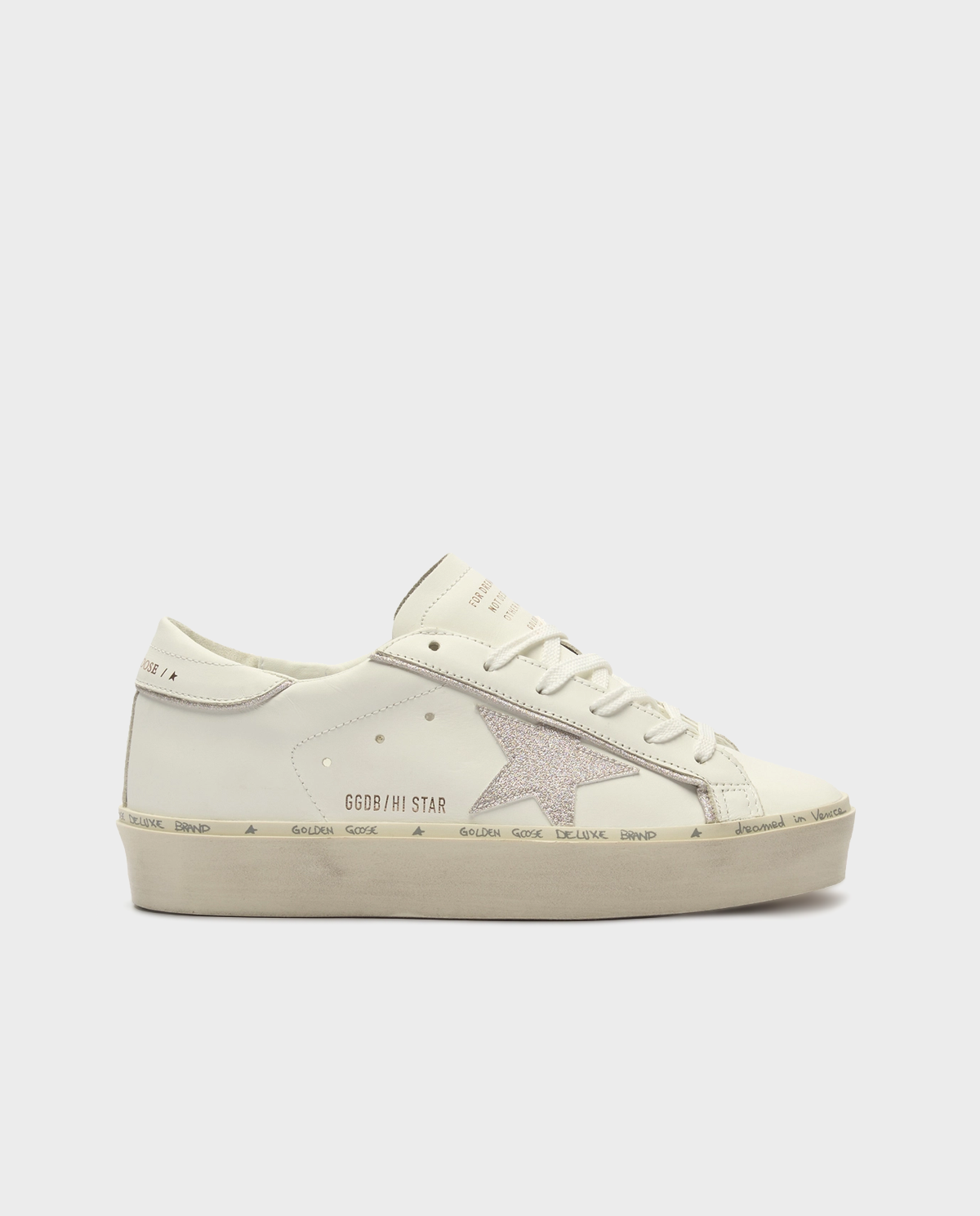 Kremowe sneakersy Hi Star z brokatową gwiazdą - Image #0