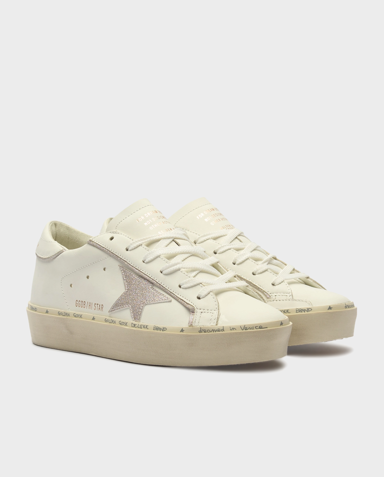 Kremowe sneakersy Hi Star z brokatową gwiazdą