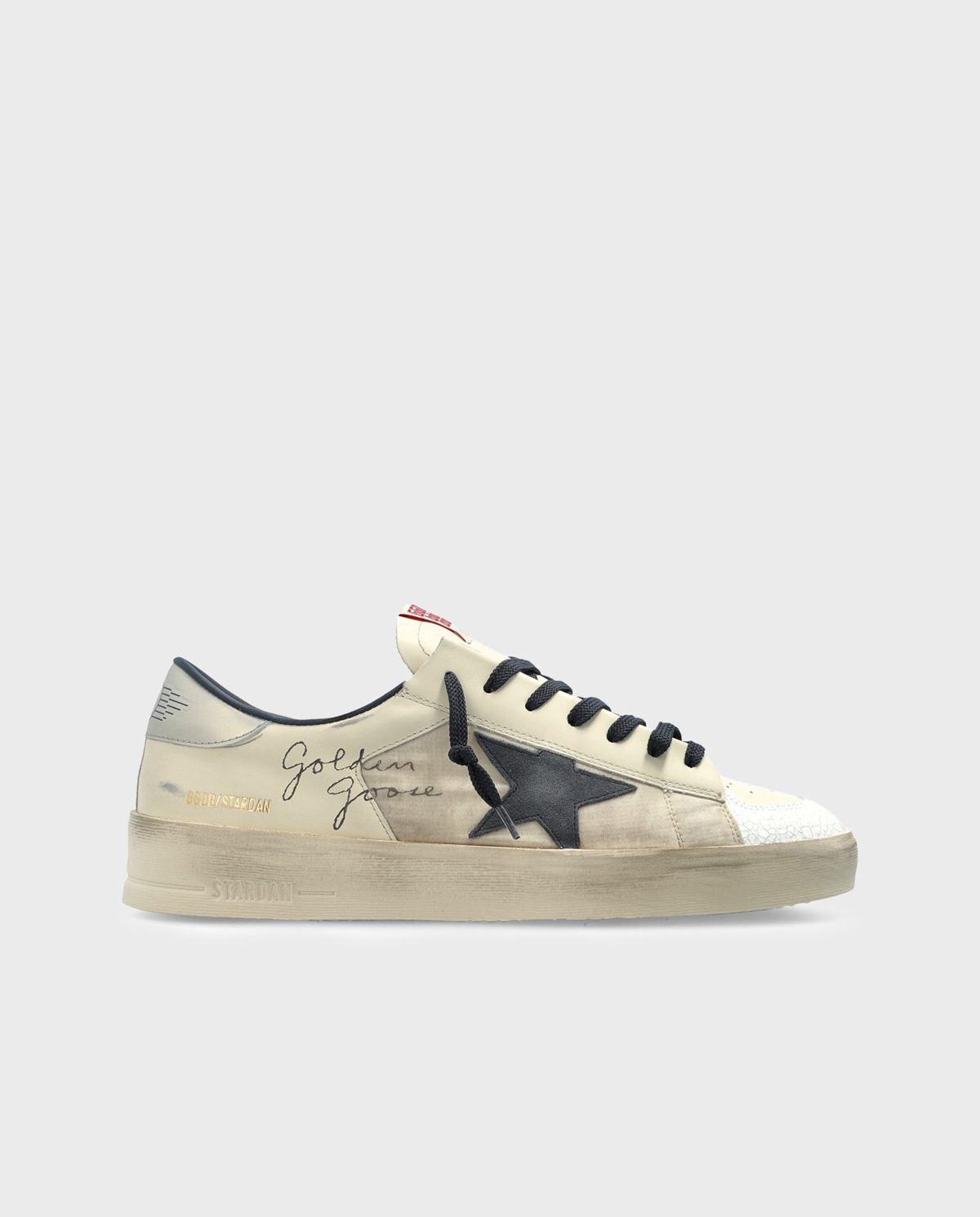 Kremowe skórzane sneakersy Stardan - Image #0