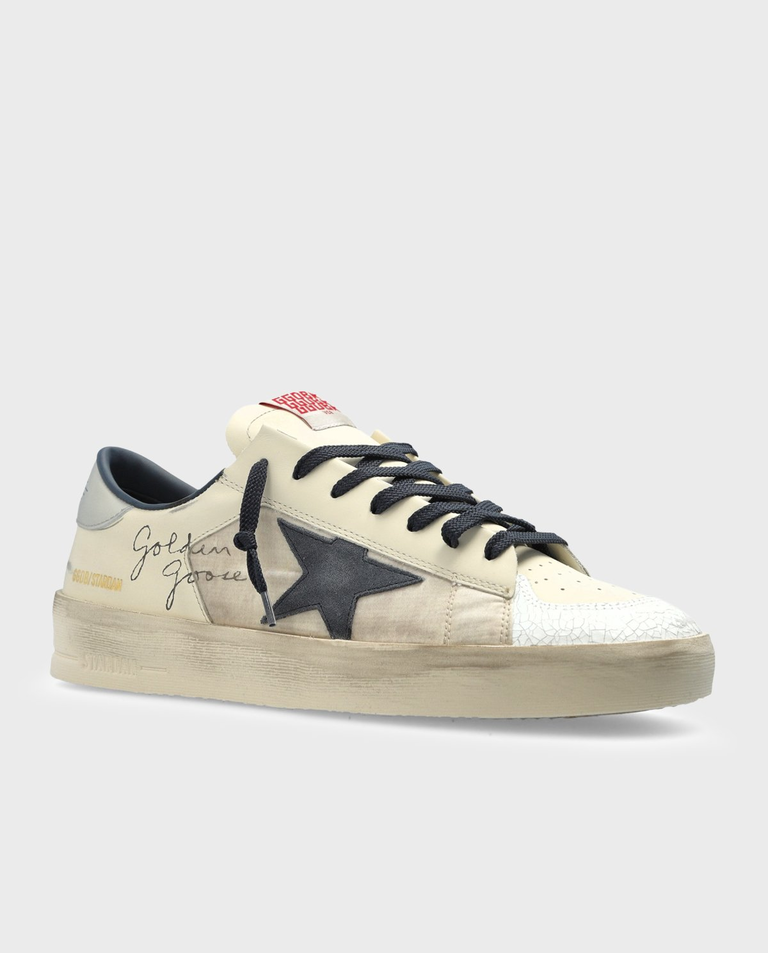 Kremowe skórzane sneakersy Stardan