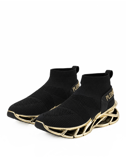 Czarno-złote sneakersy sportowe Low Sock Runner - Image #2