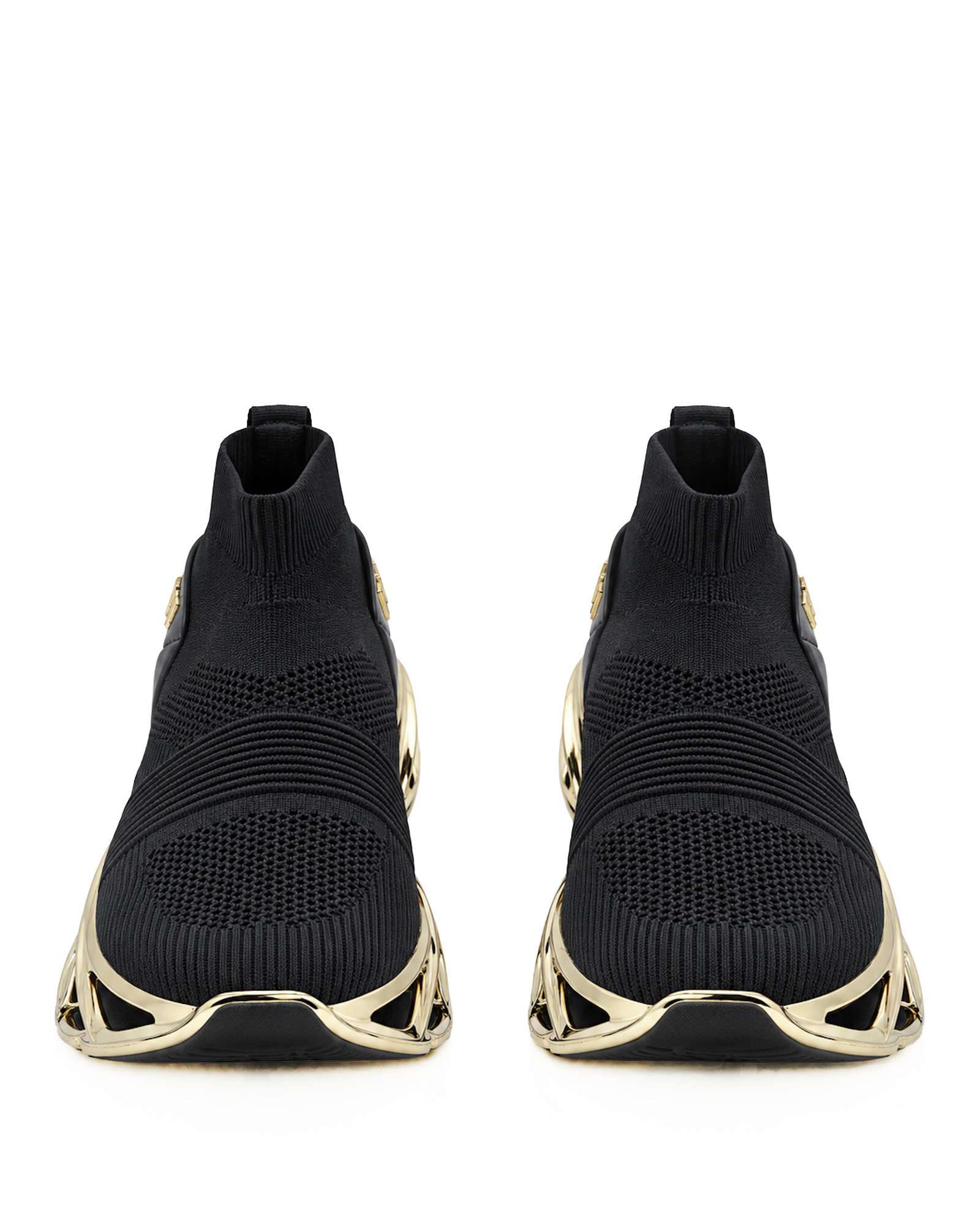 Czarno-złote sneakersy sportowe Low Sock Runner - Image #3