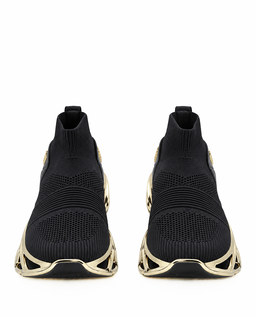 Czarno-złote sneakersy sportowe Low Sock Runner - Image #3