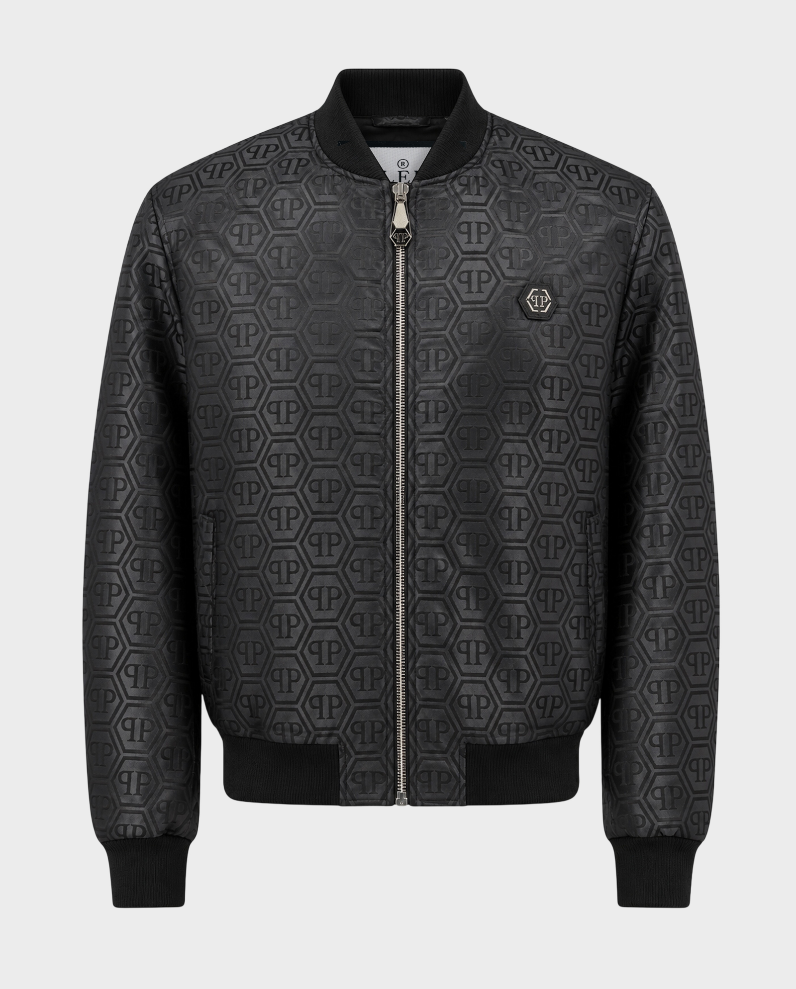 Czarna kurtka typu bomber z monogramem - Image #0