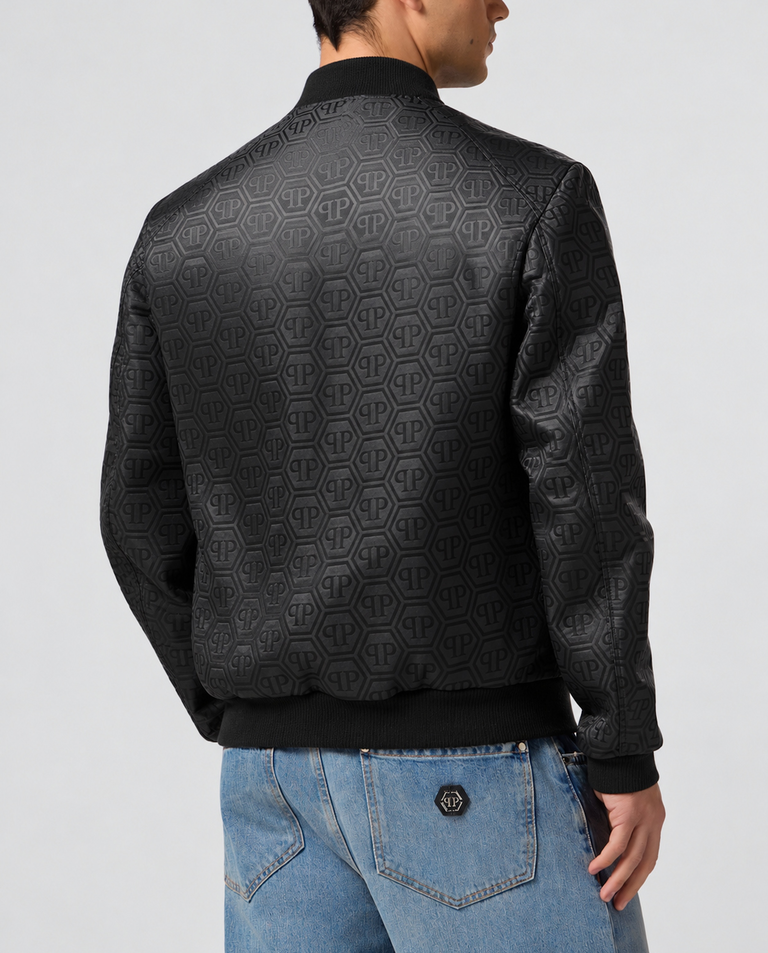 Czarna kurtka typu bomber z monogramem - Image #2