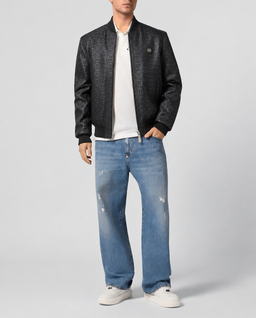 Czarna kurtka typu bomber z monogramem - Image #3