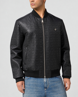 Czarna kurtka typu bomber z monogramem - Image #1